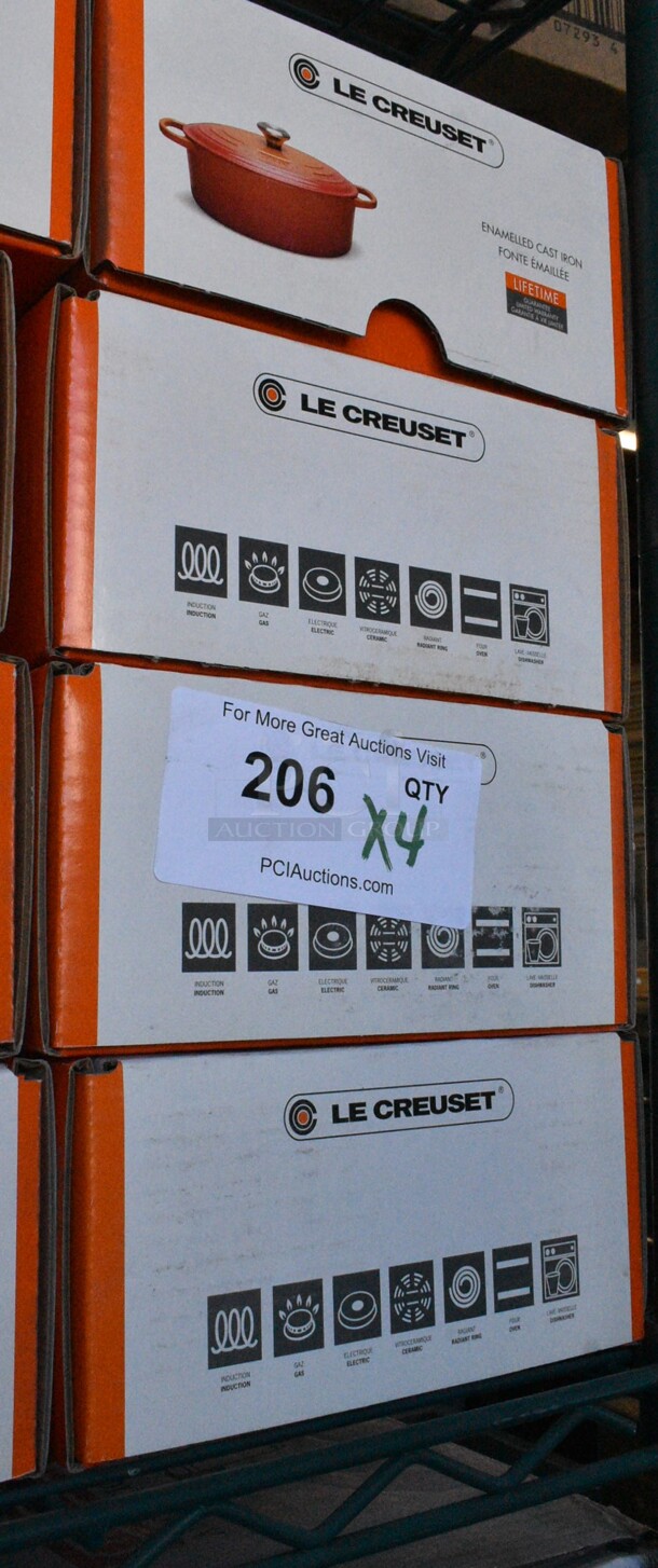 4 BRAND NEW SCRATCH AND DENT! Le Creuset Black  Signature Oval Casserole Oven Dish. 4 Times Your Bid!  - Image 2 of 3