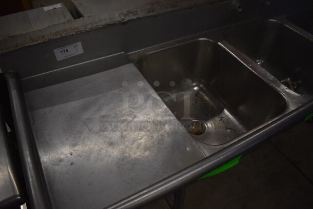 Stainless Steel Commercial 3 Bay Sink w/ Dual Drainboards, Faucet and Handles. 90.5x27x43. Bays 16x21x12. Drainboards 16x23x2 - Image 2 of 5