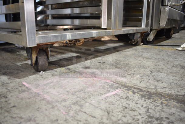Baxter Stainless Steel Commercial Gas Powered Mini Rotating Rack Oven w/ Lower Double Pan Rack on Commercial Casters. - Image 4 of 9