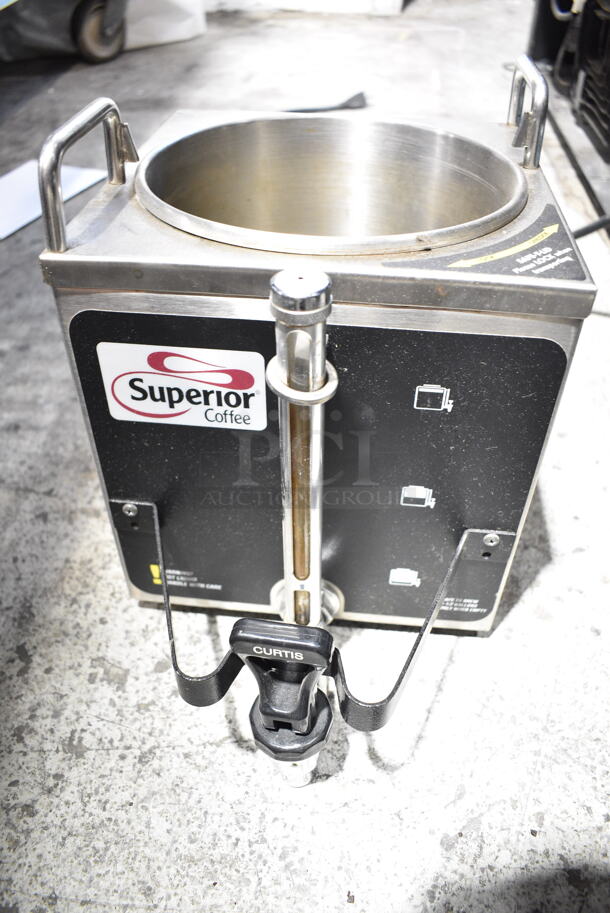 Curtis SCGEM-3 Stainless Steel Coffee Satellite Server and Curtis SCGEM-3-5 Server Stand. No Lid.  - Image 4 of 6