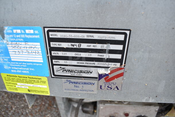 Precision DISC-51-RDX-CH Stainless Steel Cold Pan Drop In. 120 Volts, 1 Phase. Cannot Test Due To Cut Power Cord - Image 4 of 4