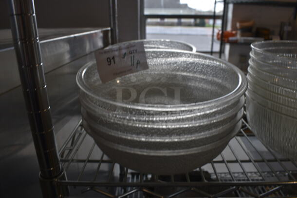 ALL ONE MONEY! Lot of 11 Clear Poly Bowls! 9x9x2.5 - Image 1 of 3