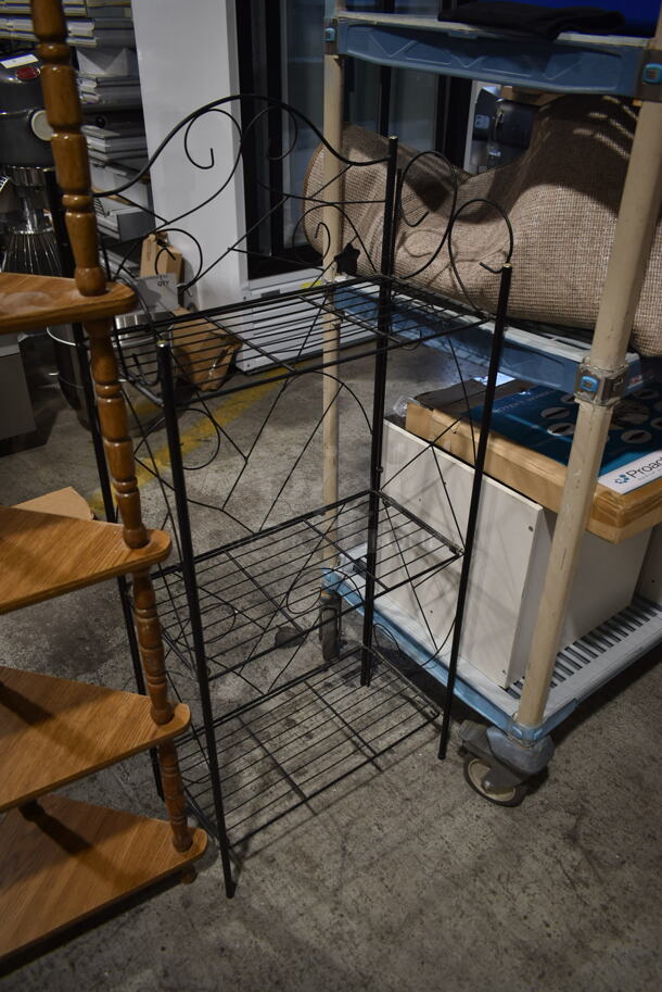 Black Metal 3 Tier Shelving Unit. - Image 2 of 2