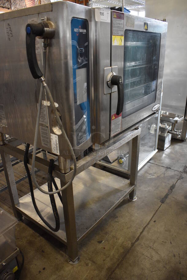 2014 Alto Shaam Model 7.14 ES Stainless Steel Commercial Electric Powered Combitherm Convection Oven w/ View Through Door and Metal Oven Racks on Equipment Stand. 208-240 Volts, 3 Phase. 45x44x61 - Image 5 of 9