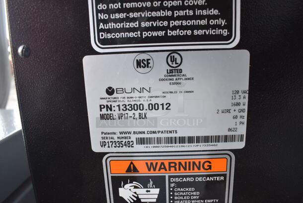 BRAND NEW SCRATCH AND DENT! Bunn VP17-2 Stainless Steel Commercial Countertop Low Profile Pourover 2 Burner Coffee Machine w/ Poly Brew Basket and Pitcher. 120 Volts, 1 Phase. 8x18x19. Tested and Working! - Image 5 of 6