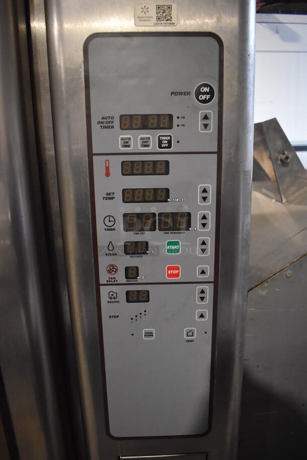 Baxter OV310E Stainless Steel Commercial Floor Style Electric Powered Mini Rotating Rack Oven w/ Pan Rack on Commercial Casters. 208 Volts, 3 Phase. 48x36x75 - Image 4 of 11