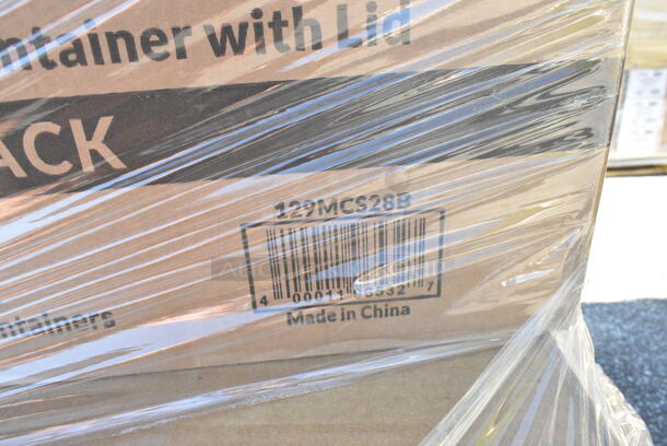 29 BRAND NEW Boxes Including 128HD12COMBO Choice Heavy Duty 12 oz. Microwavable Translucent Plastic Deli Container and Lid Combo Pack - 240/Case, 2 Box 129MCS28B Choice 28 oz. Black Rectangular Microwavable Heavy Weight Container with Lid 8 3/4" x 6 1/4" x 1 3/4" - 150/Case, 127RD16COMBO Choice 16 oz. Microwavable Clear Round Deli Container and Lid Combo Pack - 250/Case, 966TALLFLDB Choice White Tall-Fold 6" x 13" Dispenser Napkin - 8000/Case, 5001RT800B Lavex 8" White Hardwound Paper Towel, 800 Feet / Roll - 6/Case, 500CC9 Choice 9 oz. Clear PET Customizable Plastic Squat Cold Cup - 1000/Case, 4338HCAKE12100 Choice 8" High Dome Half Cake Container with Dome Lid - 100/Case, 500CC16 Choice Clear PET Customizable Plastic Cold Cup - 16 oz. - 1000/Case, 130IC20DSP1M Choice 20 lb. Clear Plastic Drawstring Ice Bag with Ice Print - 250/Case, 150CK1515RD Choice 15" x 15" Red Check Deli Sandwich Wrap Paper - 4000/Case. 29 Times Your Bid!  - Image 6 of 12