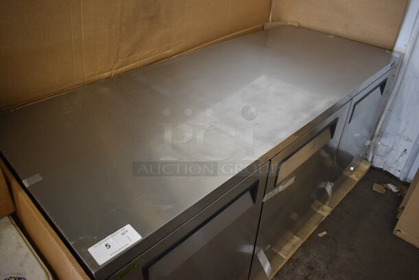 BRAND NEW IN BOX! Turbo Air Model MUR-72-N Stainless Steel Commercial 3 Door Undercounter Cooler. Comes w/ Commercial Casters. 115 Volts, 1 Phase. 73x30x30.5. Tested and Working! - Image 3 of 9