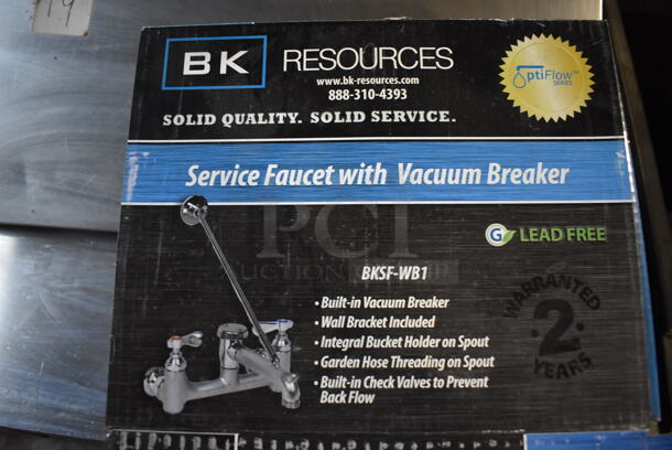 BRAND NEW IN BOX! BK BKSF-WB1 Stainless Steel Faucet w/ Handles - Image 4 of 4