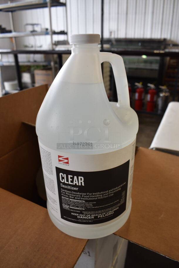 3 Boxes of 4 BRAND NEW Swisher Select Clear Sanitizer Jugs. Total of 12 Jugs. 6x6x12. 3 Times Your Bid! - Image 1 of 3