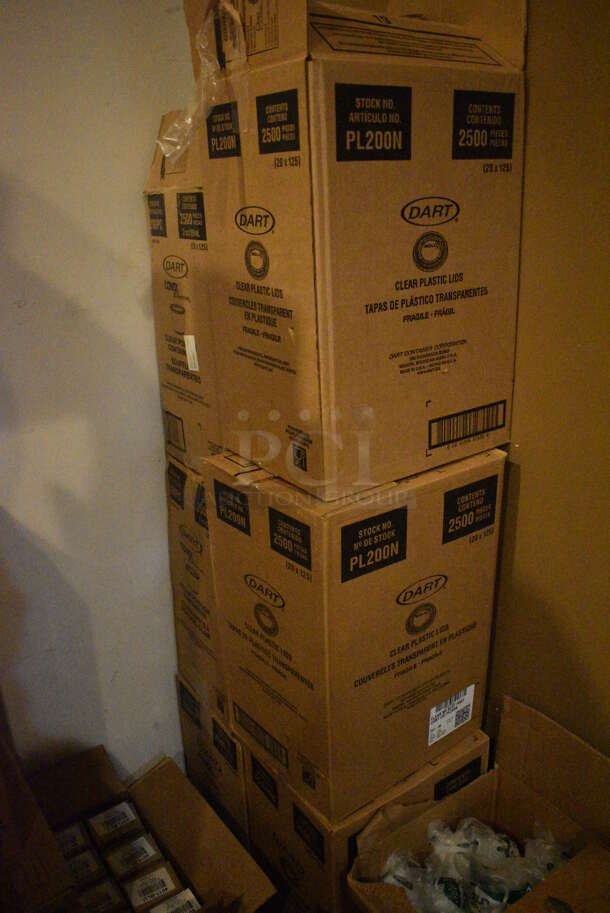 ALL ONE MONEY! Lot of Various Boxes of Paper Product Including Plastic Lids and Plastic Skull Mugs. BUYER MUST REMOVE. (glass room - off of bar area)  - Image 2 of 8