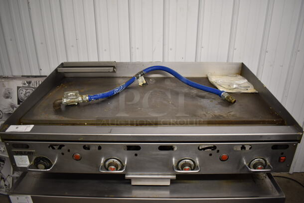 LATE MODEL! Vulcan Hart 948RX-101 Stainless Steel Commercial Countertop Natural Gas Powered Flat Top Griddle w/ Thermostatic Controls. 108,000 BTU. 48x32x17 - Image 5 of 9