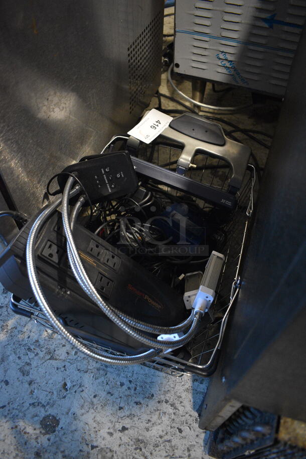 ALL ONE MONEY! Lot of Various Items Including Uninterruptible Power Supply in Wire Basket - Image 5 of 5