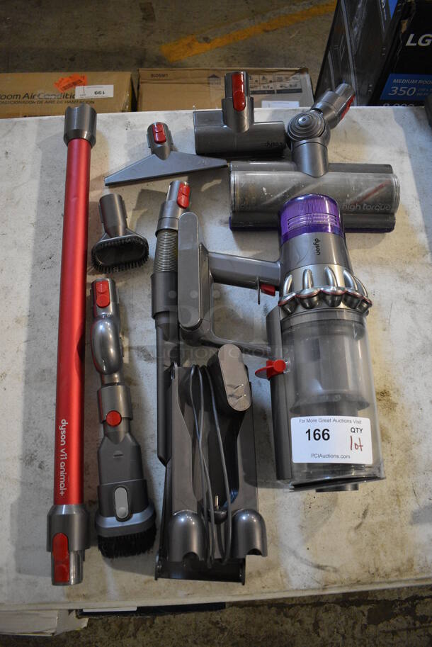 ALL ONE MONEY! Lot of Various Vacuum Cleaner Pieces Including Dyson SV14 Base