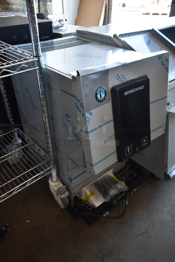BRAND NEW SCRATCH AND DENT! 2023 Hoshizaki DCM-271BAH Stainless Steel Commercial Countertop Ice Maker and Water Dispenser - 10 lb. Storage. Front Panel Doesn't Stay On. 115 Volts, 1 Phase.  - Image 4 of 7