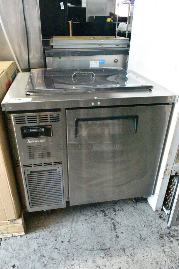 LIKE NEW! Turbo Air JBT-36-N Stainless Steel Commercial Prep Table. 115 Volts, 1 Phase. Tested and Working! - Image 1 of 8