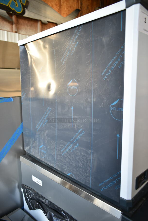 BRAND NEW SCRATCH AND DENT! 2024 Scotsman NS0422A-1B Prodigy Plus Series 22" Nugget Ice Machine - 420 lb. on 2024 Scotsman B322S Ice Storage Bin 370 lb. Stainless Steel Exterior. 115 Volts, 1 Phase.  - Image 5 of 11