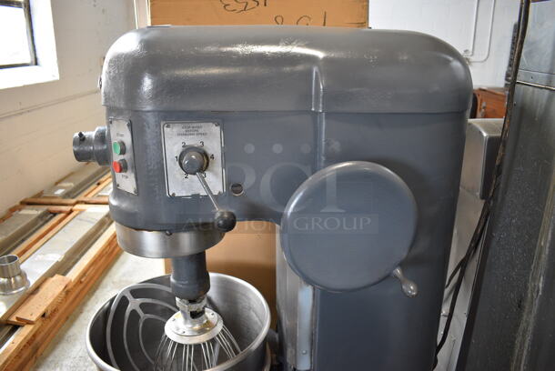 Hobart Model H 600 Metal Commercial Floor Style 60 Quart Planetary Dough Mixer w/ Stainless Steel Mixing Bowl, Whisk and Paddle Attachments. 208 Volts, 3 Phase. 28x40x56 - Image 7 of 9