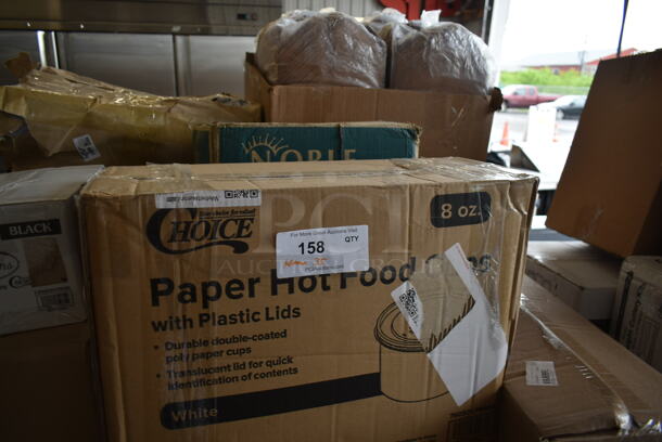 PALLET LOT of 35 BRAND NEW Boxes Including 2 Box 130SERVPIEBK Visions 10" Black Disposable Plastic Pie Server - 72/Case, Vollrath 20369 1/3 Size x 6" D Steam Table / Food Pan, 2 Box 395TO961 EcoChoice 9" x 6" x 3" Compostable Sugarcane / Bagasse 1 Compartment Take-Out Container - 200/Case, 4 Box 36852 XL, 2 Box 128HD12COMBO ChoiceHD 12 oz. Microwavable Translucent Plastic Deli Container and Lid Combo Pack - 240/Case, 612613245HD Choice Half Size Heavy-Duty Foil Steam Pan Deep 2 9/16" Depth - 100/Case. 35 Times Your Bid! - Image 7 of 7