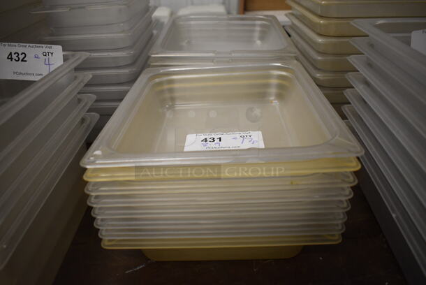 ALL ONE MONEY! Lot of 17 Poly Clear 1/2 Size Drop In Bins. 1/2x2 - Image 1 of 3