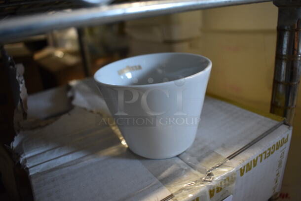 2 Boxes of 6 BRAND NEW LavAzza White Ceramic Mugs. 4.5x3.5x3. 2 Times Your Bid! - Image 2 of 4