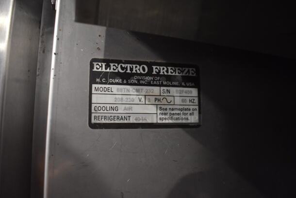 Electro Freeze 88TN-CMT-232 Stainless Steel Commercial Air Cooled 2 Flavor w/ Twist Soft Serve Ice Cream Machine on Commercial Casters. 208-230 Volts, 3 Phase.  - Image 9 of 11