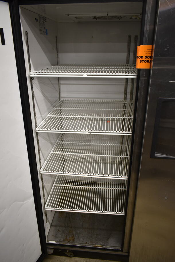 2014 True TG2R-2S ENERGY STAR Stainless Steel Commercial 2 Door Reach In Cooler w/ Poly Coated Racks on Commercial Casters. 115 Volts, 1 Phase. Tested and Working! - Image 5 of 8