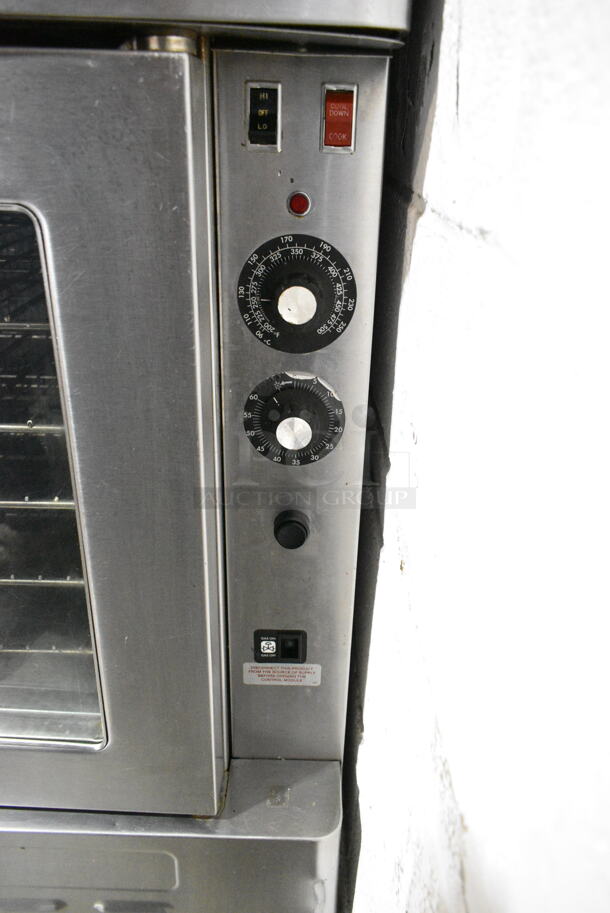 2 Blodgett Stainless Steel Commercial Gas Powered Full Size Convection Oven w/ View Through Doors, Metal Oven Racks and Thermostatic Controls on Commercial Casters. 2 Times Your Bid!  - Image 5 of 11