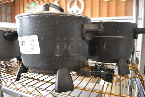 2 Metal Countertop Fryers w/ 1 Lid. 14x12x11. 2 Times Your Bid! - Image 3 of 3