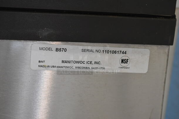 2011 Manitowoc ID0602A-261 Stainless Steel Commercial Ice Machine Head on Manitowoc B570 Commercial Ice Bin. 208-230 Volts, 1 Phase.  - Image 9 of 10