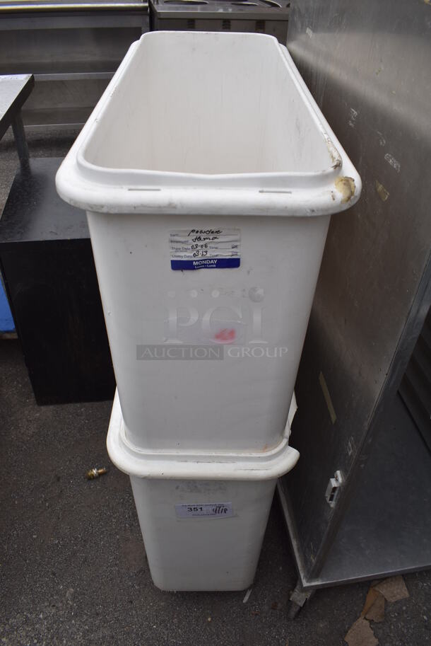 2 White Poly Ingredient Bins on Commercial Casters. 2 Times Your Bid! - Image 1 of 3