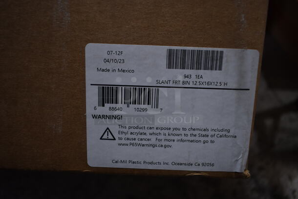BRAND NEW! Cal-Mil 943 Classic Slant Front Acrylic Food Bin - 12 1/2" x 16" x 12 1/2" - Image 3 of 3