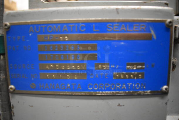 Hanagata Model HP-10 Metal Commercial Floor Style Automatic L Sealer on Commercial Casters. 200 Volts, 3 Phase. 66x36x56 - Image 10 of 11