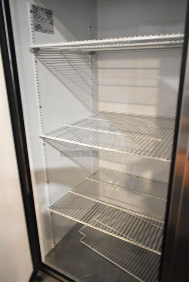True T-49 Stainless Steel Commercial 2 Door Reach In Cooler w/ Poly Coated Racks on Commercial Casters. 115 Volts, 1 Phase.  Tested and Working! - Image 4 of 5