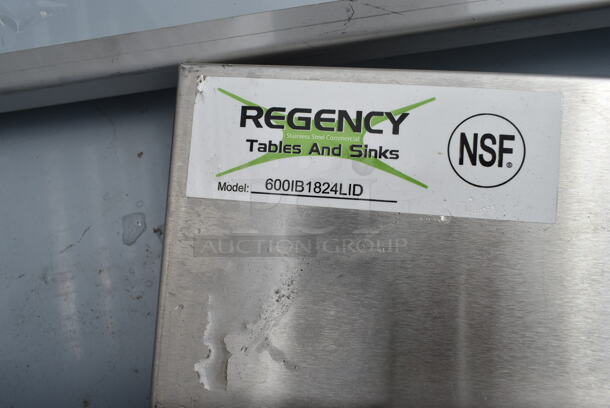 Lot of 2 BRAND NEW SCRATCH AND DENT! Regency 600IB1824LID Stainless Steel Sliding Lid for 18" x 24" Underbar Ice Bin - Image 3 of 6