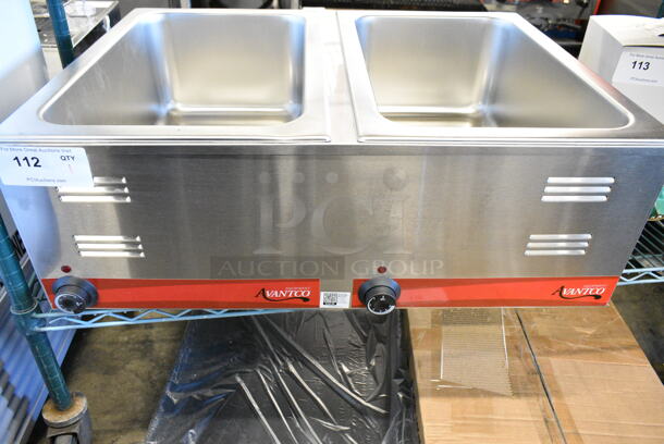 BRAND NEW SCRATCH AND DENT! Avantco 177FW200D Stainless Steel Commercial Countertop 2 Well Food Warmer. Tested and Working!
 - Image 1 of 4