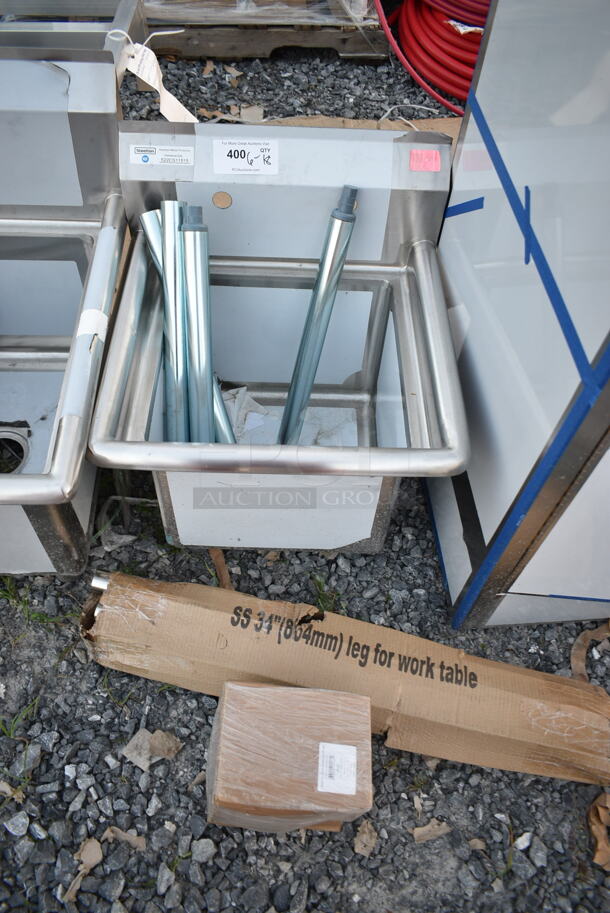 BRAND NEW SCRATCH AND DENT! Steelton 522CS11515 20 1/2" 18-Gauge Stainless Steel One Compartment Commercial Sink without Drainboard - 15" x 15" x 12" Bowl - Image 2 of 7