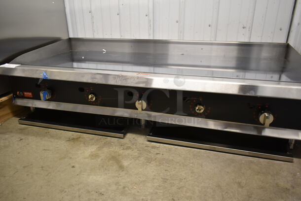 BRAND NEW SCRATCH AND DENT! Cooking Performance Group CPG Ultra Series Stainless Steel Commercial Countertop Flat Top Chrome Top Griddle. - Image 2 of 5