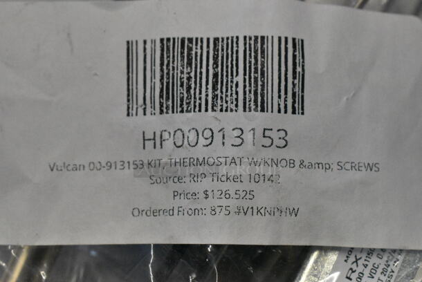 2 BRAND NEW SCRATCH AND DENT! Items Including HPM236268 Moffat M236268 Motor, HP00913153 Vulcan 00-913153 KIT, THERMOSTAT W/KNOB & SCREWS. 2 Times Your Bid!  - Image 6 of 8