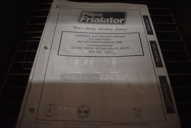 2012 Pitco Frialator SG14 Stainless Steel Commercial 2 Bay Natural Gas Powered Deep Fat Fryer w/ 4 Metal Fry Baskets on Commercial Casters. 110,000 BTU. 31.5x34x48 - Image 7 of 11