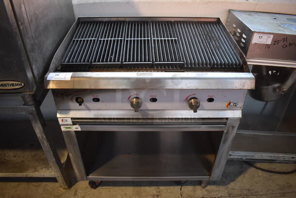 CPG Stainless Steel Commercial Natural Gas Powered Charbroiler Grill on Stainless Steel Equipment Stand. 36x27x41 - Image 1 of 6