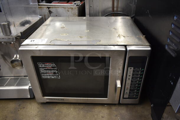2011 Menumaster RFS12TSW Stainless Steel Commercial Countertop Microwave Oven. 120 Volts, 1 Phase.
