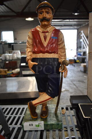 Mustachioed Man Figurine.  