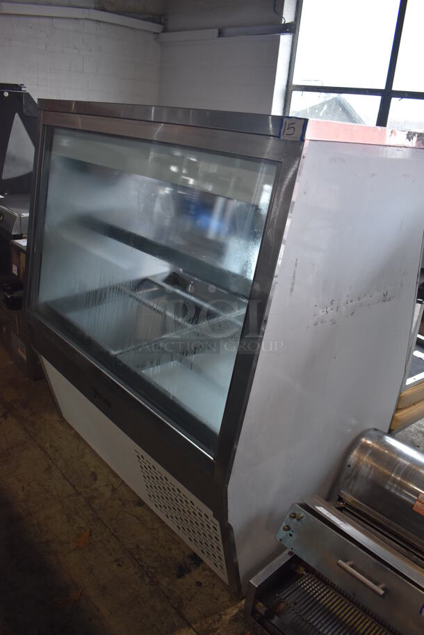 CustomCool Stainless Steel Commercial Floor Style Deli Display Case Merchandiser. 48x35x54.5. Tested and Working! - Image 2 of 5