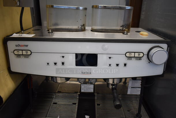 2018 Schaerer Barista Stainless Steel Commercial Countertop 2 Group Espresso Machine w/ Portafilter, 2 Steam Wands and 2 Hoppers. 208/240 Volts, 1 Phase. - Image 4 of 8