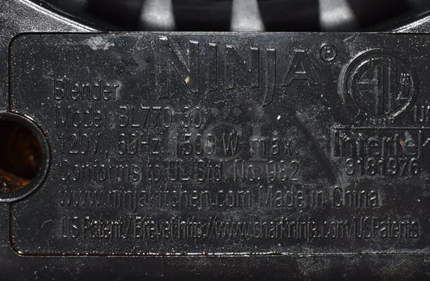 Ninja BL770-30 Metal Countertop Blender Base. 120 Volts, 1 Phase. 8x9x9. Tested and Powers On But Parts Do Not Move - Image 4 of 6