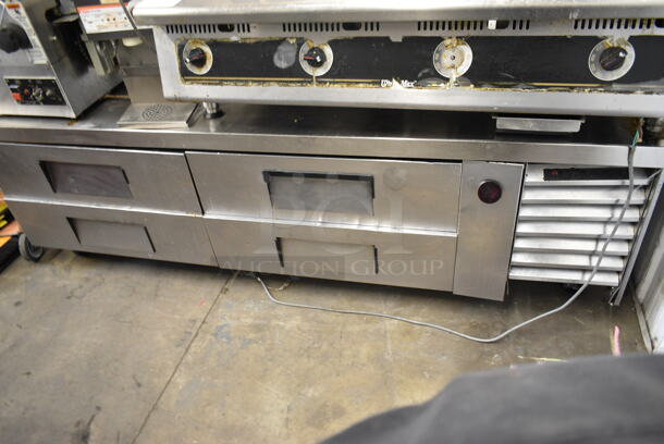 Stainless Steel Commercial 4 Drawer Chef Base on Commercial Casters. Tested and Working! - Image 1 of 5