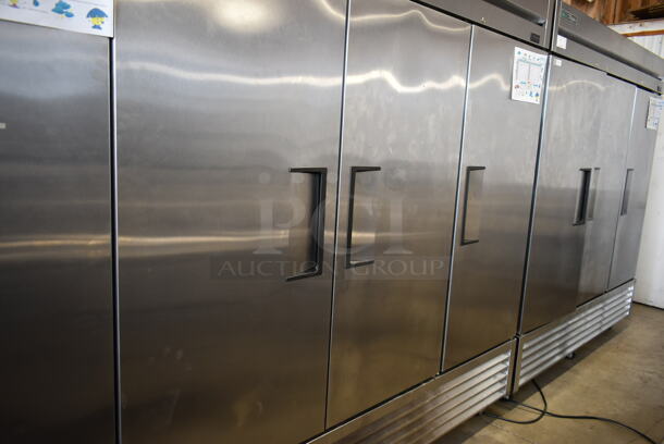 2017 True T-72F-HC Stainless Steel Commercial 3 Door Reach In Freezer w/ Poly Coated Racks on Commercial Casters. 115 Volts, 1 Phase. Tested and Working! - Image 3 of 9