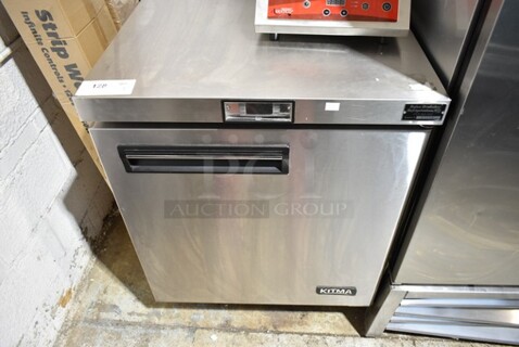 2019 Kitma FCU-28F Stainless Steel Commercial Single Door Undercounter Freezer on Commercial Casters. 115 Volts, 1 Phase. Tested and Working!