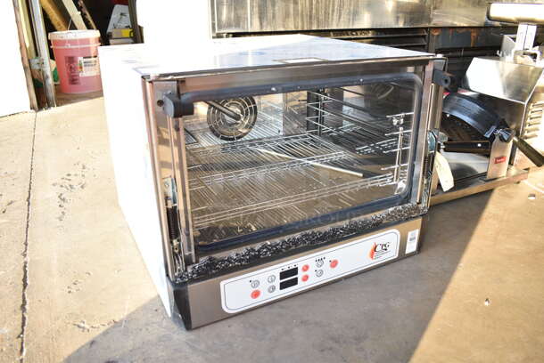 BRAND NEW SCRATCH AND DENT! Cooking Performance Group CPG 351COHD3A Stainless Steel Countertop Half Size Electric Powered Convection Oven. See Pictures for Broken Glass on Door. 110 Volts, 1 Phase. Tested and Working! - Image 3 of 7
